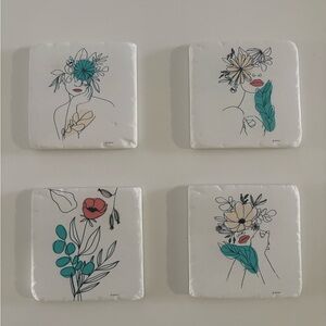 Artisan Crafted||Signed Clay Coaster Set of 4